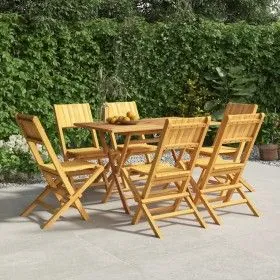 Klappbare Gartenstühle, 6 Stück, massives Teakholz, 47 x 61 x 90 cm von vidaXL, Gartenstühle - Ref: Foro24-3155059, Preis: 39...