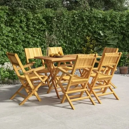 Sillas de jardín plegables 6 uds madera maciza teca 55x61x90 cm de vidaXL, Sillas de jardín - Ref: Foro24-3155062, Precio: 44...