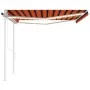 Automatic awning with wind sensor LED orange brown 4.5x3 m by vidaXL, Awnings - Ref: Foro24-3069975, Price: 686,03 €, Discoun...