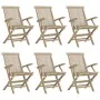 Klappbare Gartenstühle 6 Stück aus massivem Teakholz 56x61x89 cm von vidaXL, Gartenstühle - Ref: Foro24-3155071, Preis: 519,9...
