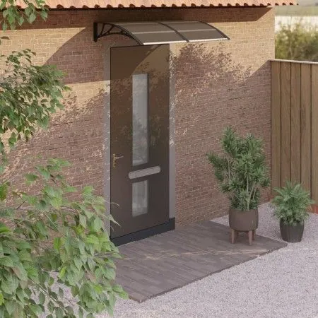 Black polycarbonate door canopy 150x80 cm by vidaXL, Awnings - Ref: Foro24-153582, Price: 75,37 €, Discount: %