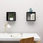 Estante cubo pared 2 uds negro 30x15x30 cm de vidaXL, Estantes y estanterías - Ref: Foro24-807001, Precio: 24,12 €, Descuento: %