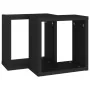 Cube wall shelf 2 pcs black 30x15x30 cm by vidaXL, Shelves and shelves - Ref: Foro24-807001, Price: 24,12 €, Discount: %