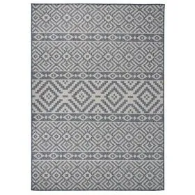 Blau gestreifter flachgewebter Outdoor-Teppich 120x170 cm von vidaXL, Teppiche - Ref: Foro24-340837, Preis: 35,53 €, Rabatt: %