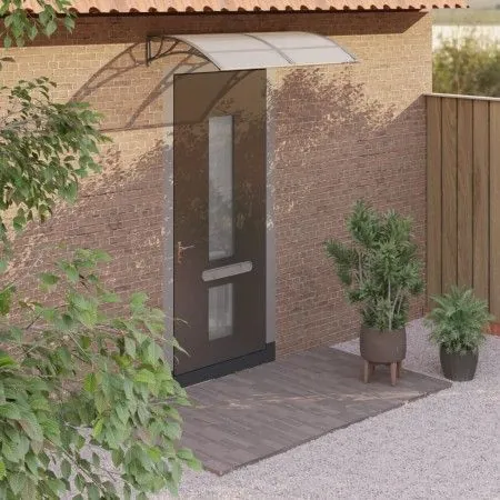 Polycarbonate door canopy in gray, 150x75 cm. by vidaXL, Awnings - Ref: Foro24-153579, Price: 70,45 €, Discount: %
