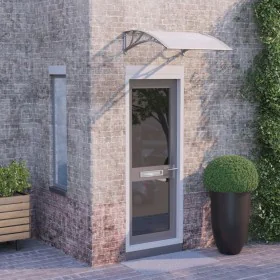 Gray and transparent polycarbonate door canopy 80x75 cm by vidaXL, Awnings - Ref: Foro24-153586, Price: 40,47 €, Discount: %