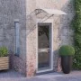 Gray and transparent polycarbonate door canopy 80x75 cm by vidaXL, Awnings - Ref: Foro24-153586, Price: 40,47 €, Discount: %