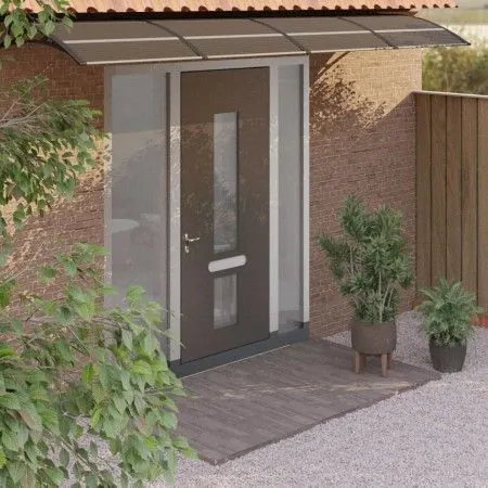 Türvordach aus schwarzem Polycarbonat 350x75 cm von vidaXL, Markisen - Ref: Foro24-153593, Preis: 90,13 €, Rabatt: %