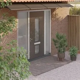 Black polycarbonate door canopy 350x100 cm by vidaXL, Awnings - Ref: Foro24-153596, Price: 107,25 €, Discount: %