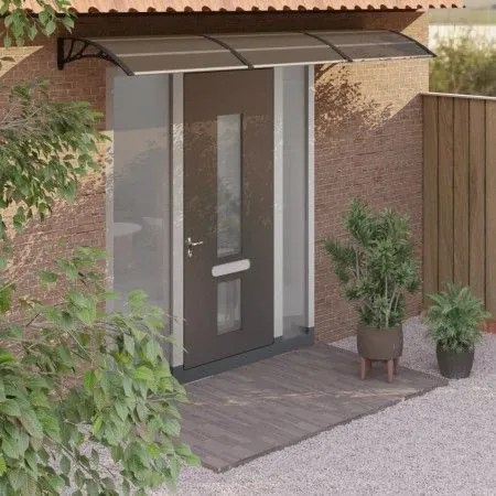 Black polycarbonate door canopy 300x80 cm by vidaXL, Awnings - Ref: Foro24-153584, Price: 102,23 €, Discount: %