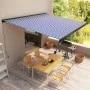Blue and white manual reel awning 400x300 cm by vidaXL, Awnings - Ref: Foro24-3052704, Price: 519,08 €, Discount: %