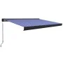 Toldo de carrete manual azul y blanco 400x300 cm de vidaXL, Toldos - Ref: Foro24-3052704, Precio: 501,51 €, Descuento: %