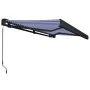 Toldo de carrete manual azul y blanco 400x300 cm de vidaXL, Toldos - Ref: Foro24-3052704, Precio: 501,51 €, Descuento: %