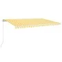Automatic awning LED wind sensor yellow white 500x350cm by vidaXL, Awnings - Ref: Foro24-3069033, Price: 698,21 €, Discount: %