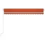 Toldo automático LED sensor de viento naranja marrón 450x350 cm by vidaXL, Awnings - Ref: Foro24-3069015, Price: 675,31 €, Di...