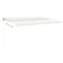 Automatic awning with wind sensor and LED cream 500x350 cm by vidaXL, Awnings - Ref: Foro24-3069032, Price: 699,95 €, Discoun...