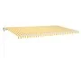 Toldo automático LED sensor de viento amarillo blanco 600x350cm by vidaXL, Awnings - Ref: Foro24-3069053, Price: 788,96 €, Di...