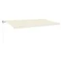 Automatic awning with LED wind sensor cream 600x350 cm by vidaXL, Awnings - Ref: Foro24-3069052, Price: 791,84 €, Discount: %