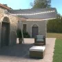 Toldo automático LED sensor de viento azul y blanco 500x350 cm de vidaXL, Toldos - Ref: Foro24-3069671, Precio: 820,88 €, Des...