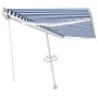 Automatische Markise LED-Windsensor blau und weiß 500x350 cm von vidaXL, Markisen - Ref: Foro24-3069671, Preis: 818,31 €, Rab...