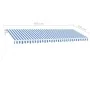 Toldo automático LED sensor de viento azul y blanco 500x350 cm de vidaXL, Toldos - Ref: Foro24-3069671, Precio: 820,88 €, Des...