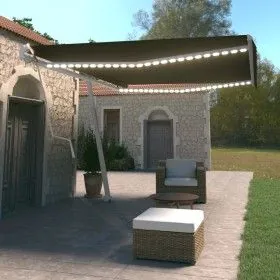 Toldo automático LED sensor de viento gris antracita 500x350 cm de vidaXL, Toldos - Ref: Foro24-3069674, Precio: 836,04 €, De...
