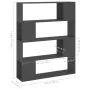 Gray space divider shelf 100x24x124 cm by vidaXL, Bookcases and shelves - Ref: Foro24-809190, Price: 58,29 €, Discount: %