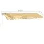 Automatische Markise LED-Windsensor gelb weiß 600x350cm von vidaXL, Markisen - Ref: Foro24-3069693, Preis: 919,04 €, Rabatt: %