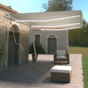 Toldo automático con LED sensor de viento crema 600x350 cm de vidaXL, Toldos - Ref: Foro24-3069692, Precio: 921,00 €, Descuen...