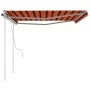 Manual retractable awning with orange and brown poles 4.5x3.5 m by vidaXL, Awnings - Ref: Foro24-3070040, Price: 487,74 €, Di...