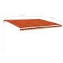 Manual retractable awning with orange and brown poles 4.5x3.5 m by vidaXL, Awnings - Ref: Foro24-3070040, Price: 487,74 €, Di...