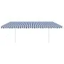 Automatic awning with wind sensor LED blue and white 5x3.5 m by vidaXL, Awnings - Ref: Foro24-3070071, Price: 785,88 €, Disco...