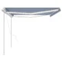 Automatic awning with wind sensor LED blue and white 5x3.5 m by vidaXL, Awnings - Ref: Foro24-3070071, Price: 785,88 €, Disco...