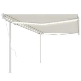 Automatic awning with LED and wind sensor cream 5x3.5 m by vidaXL, Awnings - Ref: Foro24-3070072, Price: 786,66 €, Discount: %