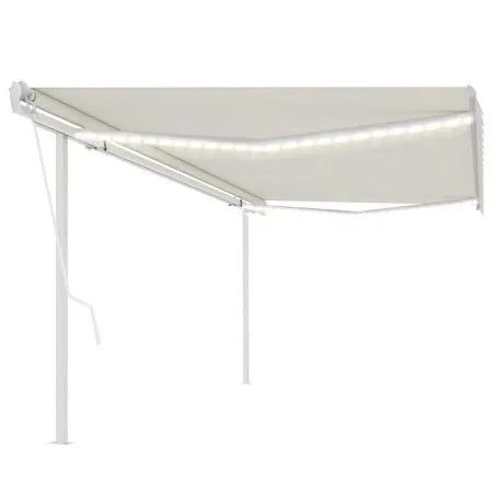 Automatic awning with LED and wind sensor cream 5x3.5 m by vidaXL, Awnings - Ref: Foro24-3070072, Price: 786,66 €, Discount: %