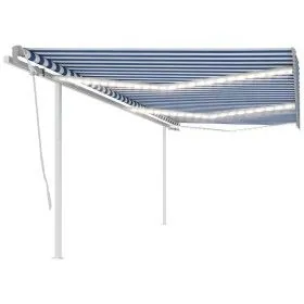Automatic awning LED wind sensor blue white 6x3.5 m by vidaXL, Awnings - Ref: Foro24-3070091, Price: 935,49 €, Discount: %