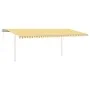 Automatic awning LED wind sensor yellow white 6x3.5 m by vidaXL, Awnings - Ref: Foro24-3070093, Price: 934,40 €, Discount: %