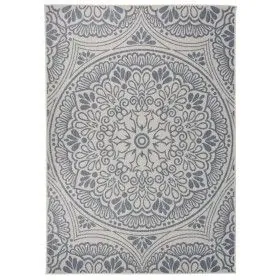 Blau gestreifter Flachgewebe-Außenteppich 140x200 cm von vidaXL, Teppiche - Ref: Foro24-340831, Preis: 48,15 €, Rabatt: %