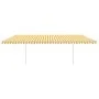 Automatic awning LED wind sensor yellow white 6x3.5 m by vidaXL, Awnings - Ref: Foro24-3070093, Price: 934,40 €, Discount: %