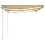 Automatic awning LED wind sensor yellow white 6x3.5 m by vidaXL, Awnings - Ref: Foro24-3070093, Price: 934,40 €, Discount: %