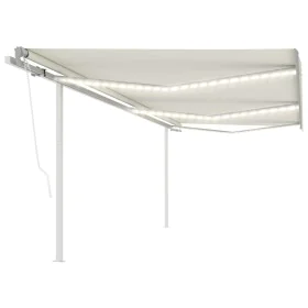 Toldo automático LED sensor de viento crema 6x3,5 m by vidaXL, Awnings - Ref: Foro24-3070092, Price: 936,37 €, Discount: %
