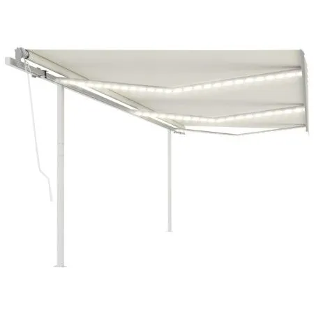 Toldo automático LED sensor de viento crema 6x3,5 m by vidaXL, Awnings - Ref: Foro24-3070092, Price: 936,37 €, Discount: %