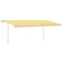 Automatic awning with wind sensor LED yellow and white 5x3.5 m by vidaXL, Awnings - Ref: Foro24-3070073, Price: 785,11 €, Dis...