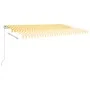 Automatic awning with wind sensor LED yellow and white 5x3.5 m by vidaXL, Awnings - Ref: Foro24-3070073, Price: 785,11 €, Dis...