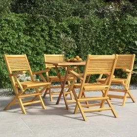 Folding garden chairs 4 pcs solid teak wood 55x62x90 cm by vidaXL, Garden chairs - Ref: Foro24-3155067, Price: 290,11 €, Disc...