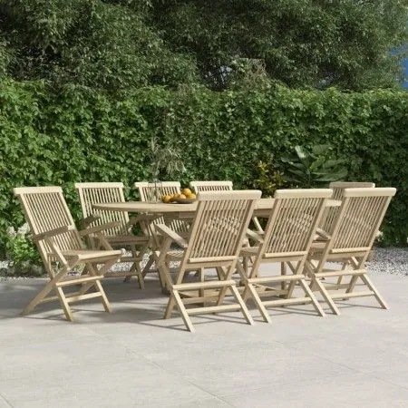 Folding garden chairs 8 pcs solid teak wood 56x61x89 cm by vidaXL, Garden chairs - Ref: Foro24-3155072, Price: 691,52 €, Disc...