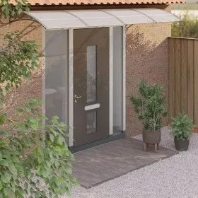 Graues und transparentes Polycarbonat-Türvordach, 350 x 75 cm von vidaXL, Markisen - Ref: Foro24-153592, Preis: 89,31 €, Raba...