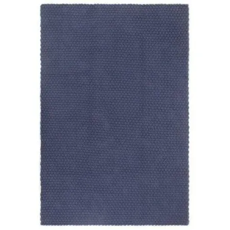 Rechteckiger Marineblauer Baumwollteppich 180x250 cm von vidaXL, Teppiche - Ref: Foro24-345128, Preis: 99,90 €, Rabatt: %