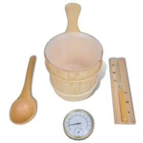 Sauna accessories bucket spoon, clock, thermo hygrometer by vidaXL, sauna accessories - Ref: Foro24-50245, Price: 50,08 €, Di...