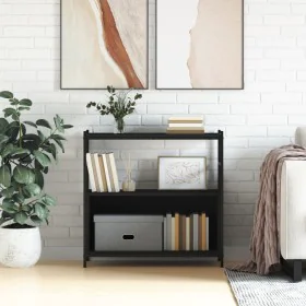 Black engineered iron and wood shelf 80x30x78.5 cm by vidaXL, Bookcases and shelves - Ref: Foro24-832793, Price: 43,74 €, Dis...